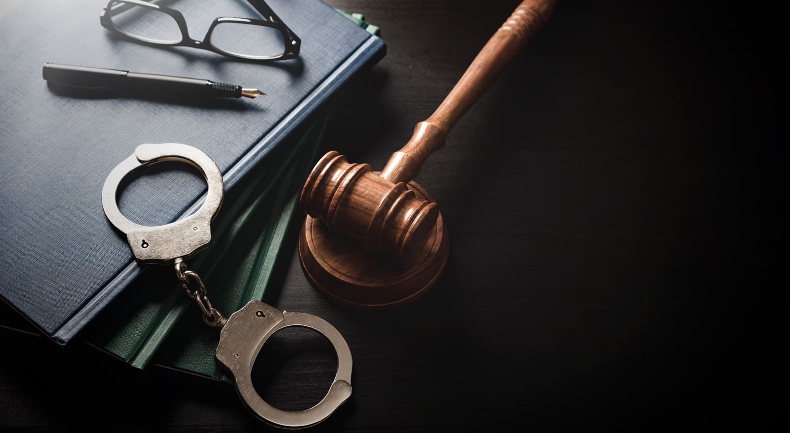 Handcuffs And Wooden Gavel Crime And Violence